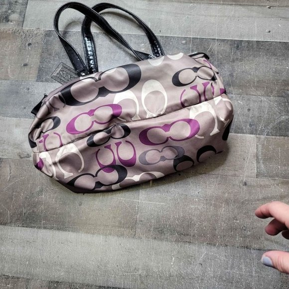 Coach bag purple silver and grey beautiful colors - Picture 9 of 10